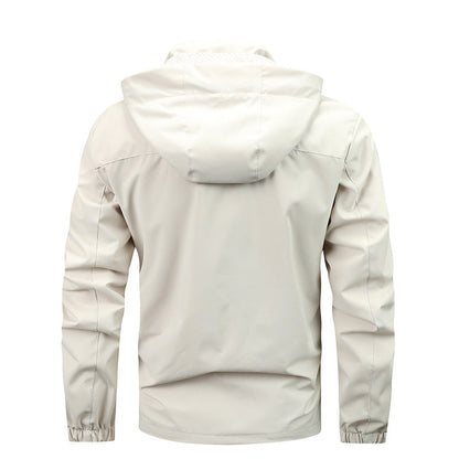 Herren Outdoor Jacke mit Kapuze & Brusttaschen, Windjacke