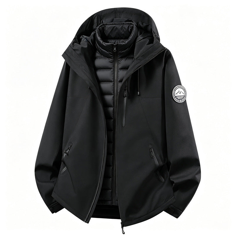 3-in-1 Funktionsjacke mit Kapuze und herausnehmbarer Innenjacke