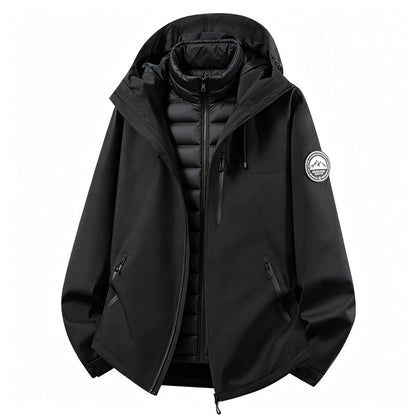 3-in-1 Funktionsjacke mit Kapuze und herausnehmbarer Innenjacke