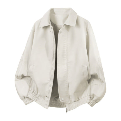 Unisex Bomberjacke mit Kragen und Reißverschluss aus weichem Material