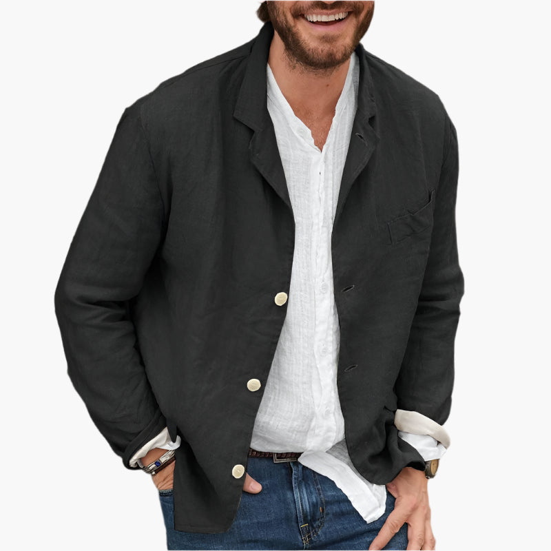 Herren Sakko Veganes Leinen Casual Blazer – Moderner Freizeit-Look für Alltag & Events