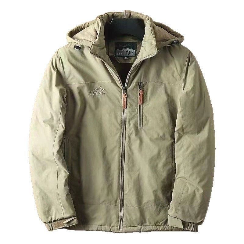 Unisex Outdoor Softshell Jacke mit Kapuze und Reißverschlüssen, Winddicht