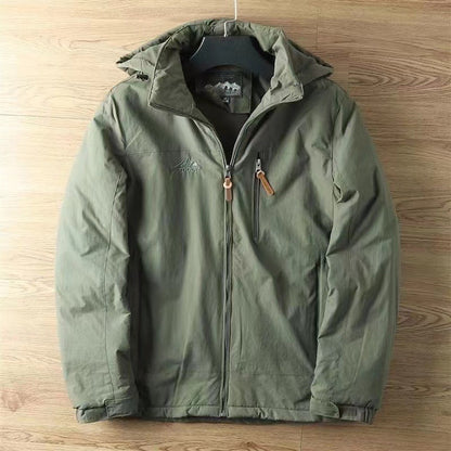 Unisex Outdoor Softshell Jacke mit Kapuze und Reißverschlüssen, Winddicht