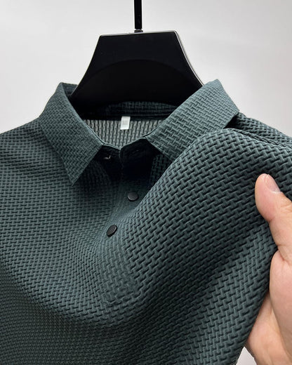 Herren Polohemd mit Strukturmuster – Eleganter Freizeitstil für Sommer, Sport & Alltag