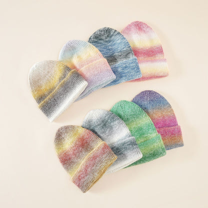 Mütze Strickmütze Beanie Melange Farbverlauf