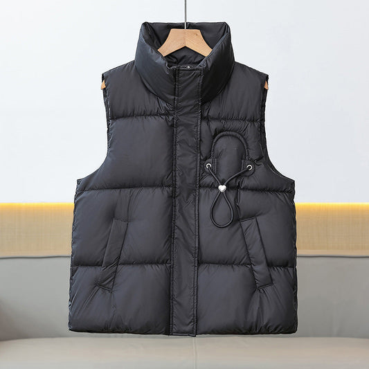 Unisex Steppweste mit Stehkragen und Reißverschluss, gepolstert
