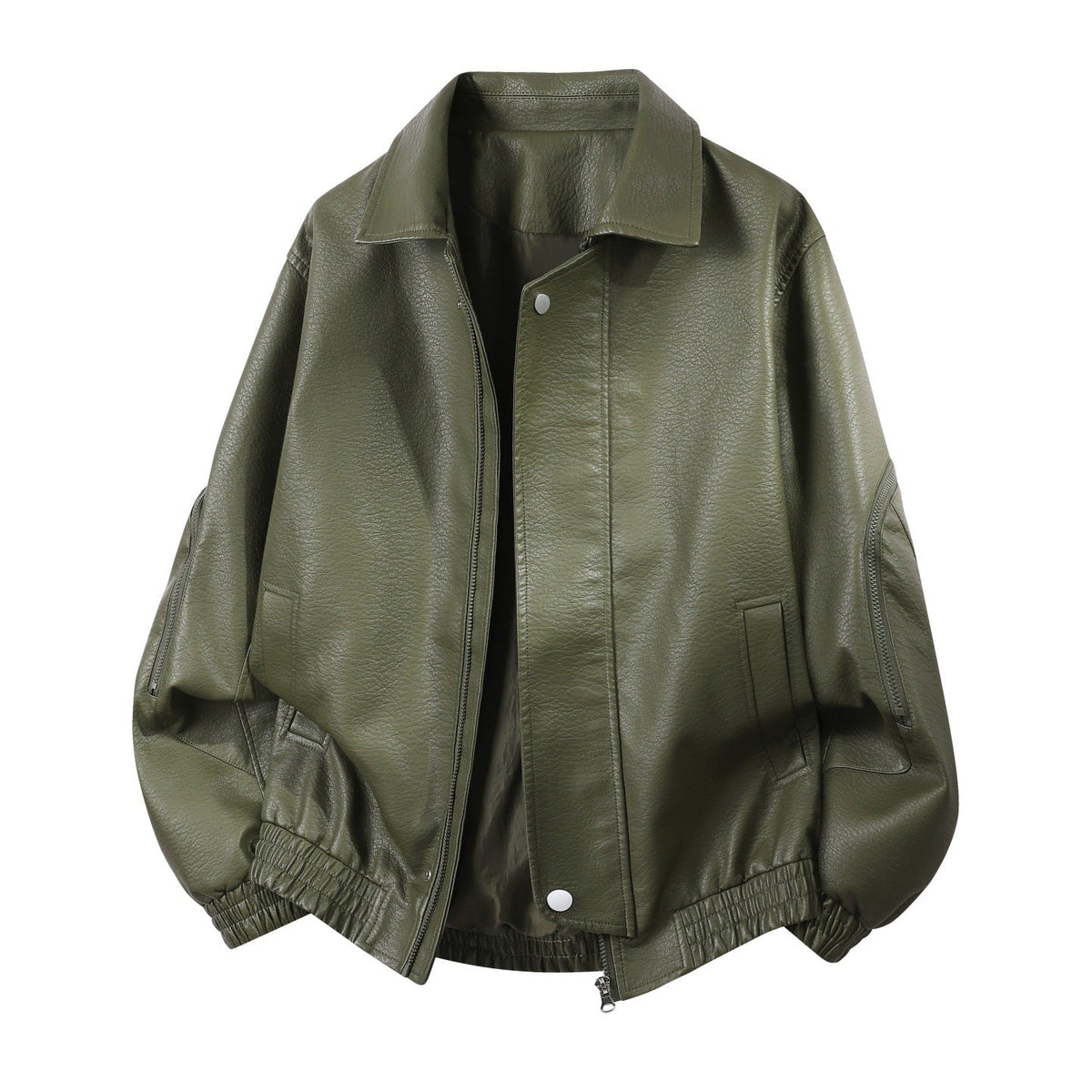 Unisex Bomberjacke mit Kragen und Reißverschluss aus weichem Material