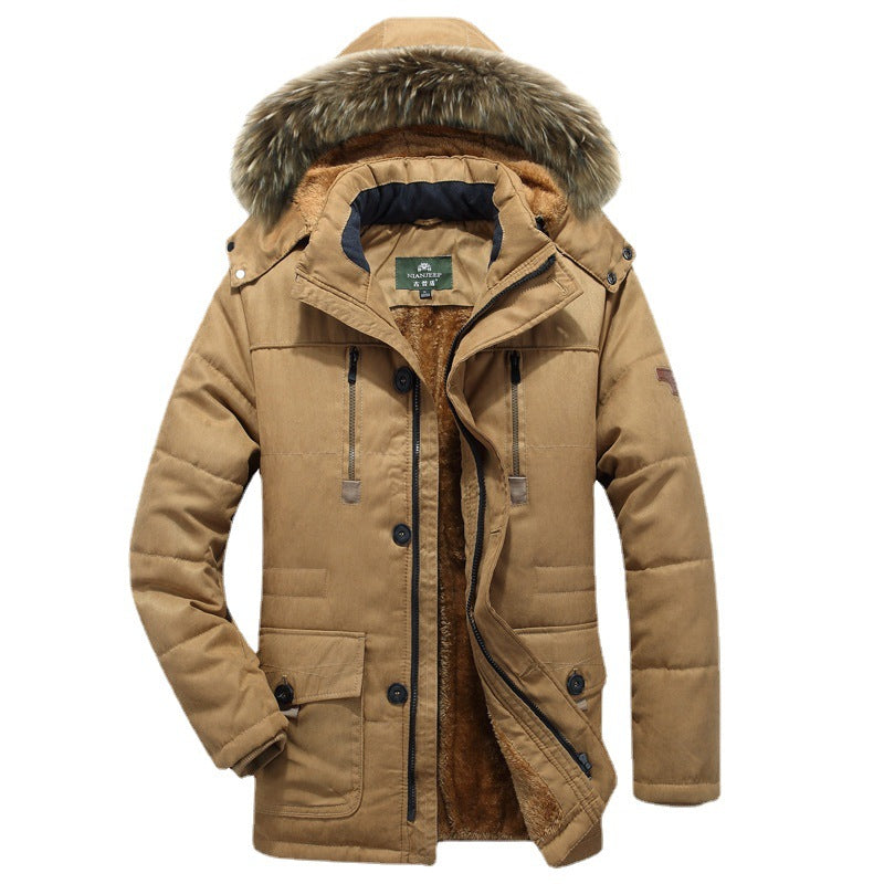 Herren Winterparka mit abnehmbarem Kunstfellkragen und weichem Futter