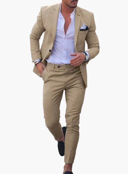 Herren Sommer Anzug Modern Slim Fit – Eleganter 2-teiliges Set für festliche Anlässe und Hochzeiten