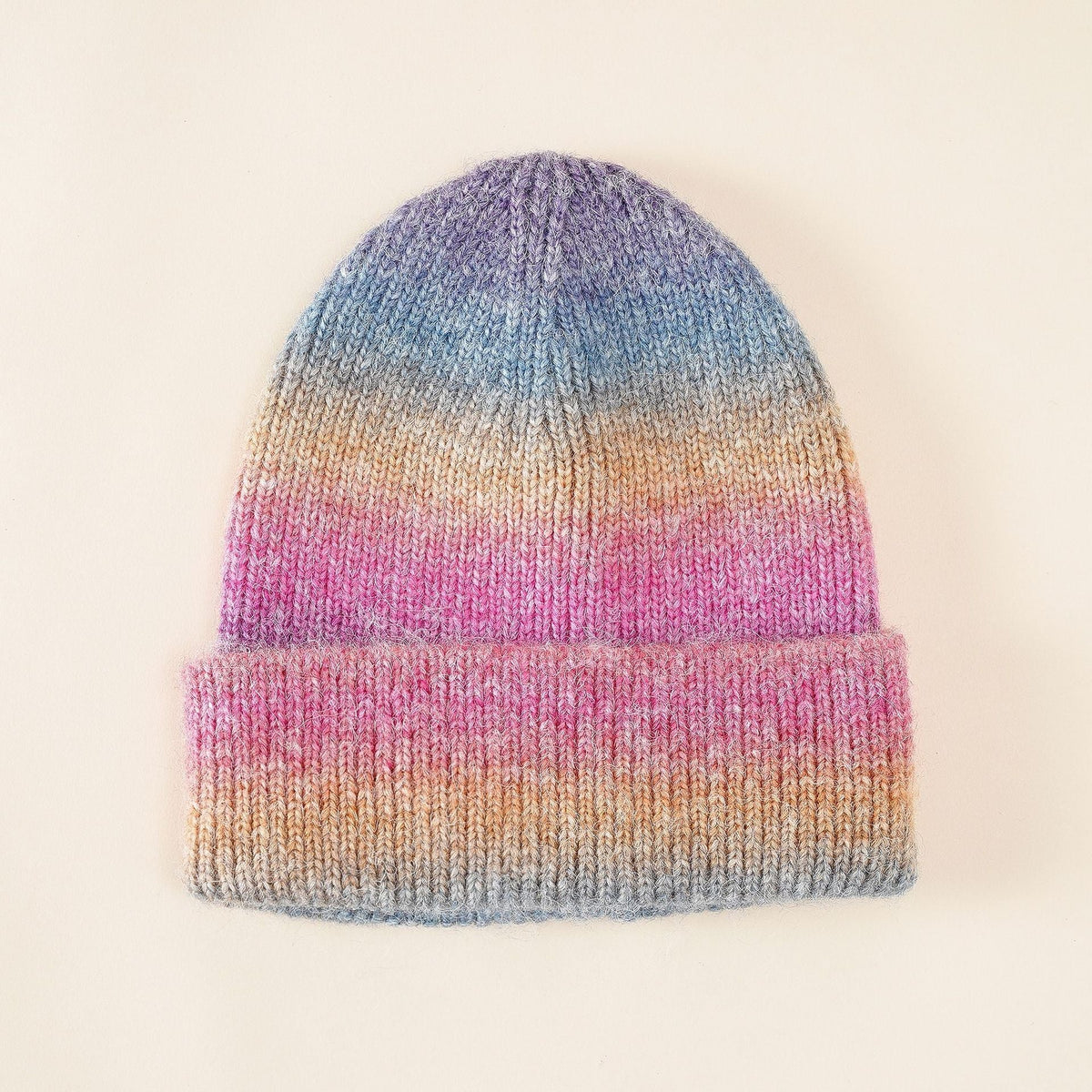 Mütze Strickmütze Beanie Melange Farbverlauf