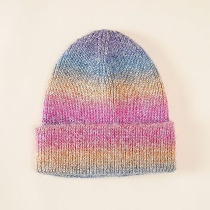 Mütze Strickmütze Beanie Melange Farbverlauf