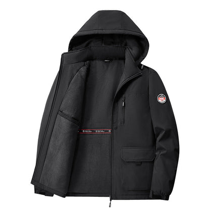Herren Winterjacke mit Kapuze und Fleecefutter