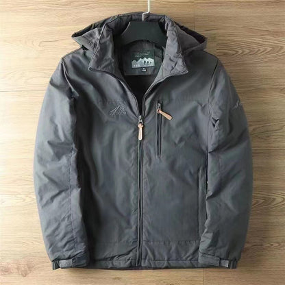 Unisex Outdoor Softshell Jacke mit Kapuze und Reißverschlüssen, Winddicht