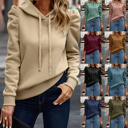 Damen Hoodie mit Kapuze und Puffärmeln – Verschiedene Farben
