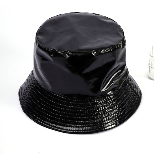 Glänzender Fischerhut Unisex – Trendiger Bucket Hat in Schwarz