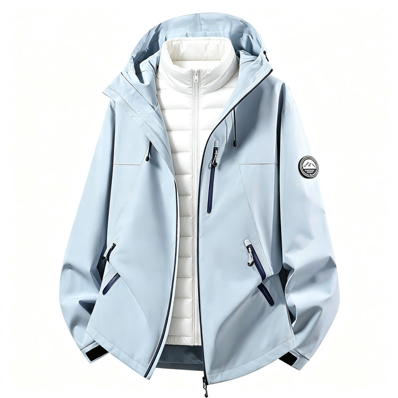 3-in-1 Funktionsjacke mit Kapuze und herausnehmbarer Innenjacke