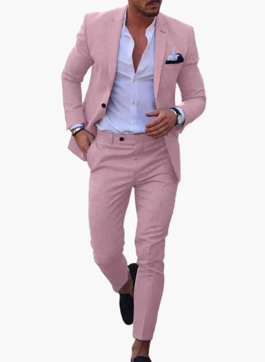 Herren Sommer Anzug Modern Slim Fit – Eleganter 2-teiliges Set für festliche Anlässe und Hochzeiten