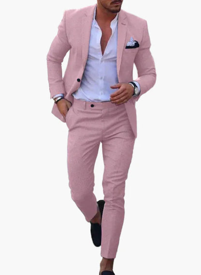 Herren Sommer Anzug Modern Slim Fit – Eleganter 2-teiliges Set für festliche Anlässe und Hochzeiten
