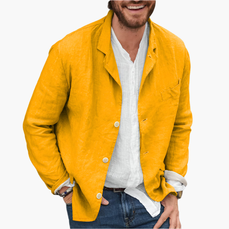 Herren Sakko Veganes Leinen Casual Blazer – Moderner Freizeit-Look für Alltag & Events