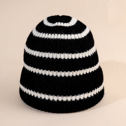 Unisex Mütze Gerippt Gestrickt Gestreift Beanie