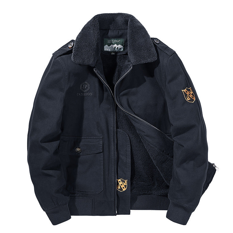 Herren Winterjacke Bomberjacke mit Teddyfutter Olivgrün
