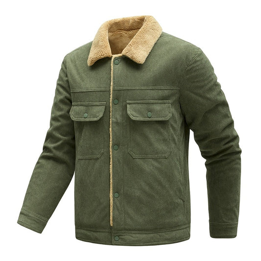 Cord-Jacke mit Teddyfutter und Hemdkragen für Herren