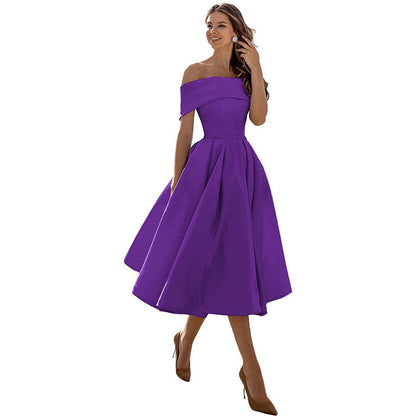 Elegantes Damen-Cocktailkleid mit schulterfreiem Design für festliche Anlässe