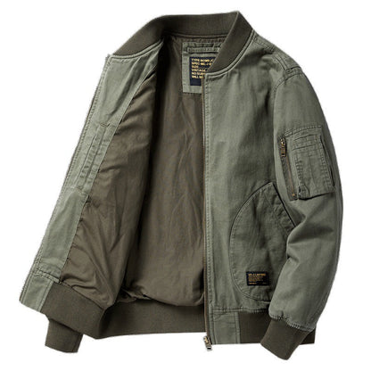 Herren Bomberjacke mit Reißverschluss und Taschen, Rippbündchen, khaki