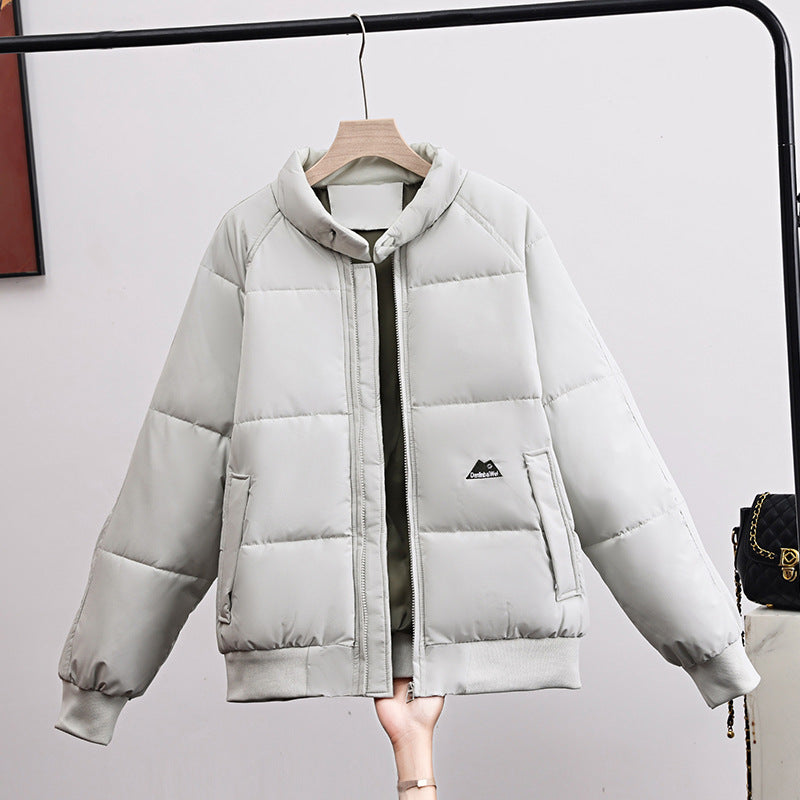 Damen Steppjacke Bomber Stil mit Stehkragen und Rippbündchen