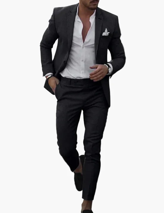 Herren Sommer Anzug Modern Slim Fit – Eleganter 2-teiliges Set für festliche Anlässe und Hochzeiten