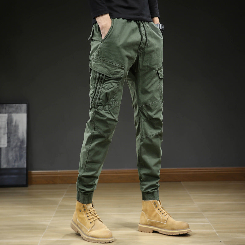 Herren Cargo Hose Jogger mit Tunnelzug Bund und Bündchen am Bein
