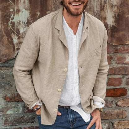 Herren Sakko Veganes Leinen Casual Blazer – Moderner Freizeit-Look für Alltag & Events