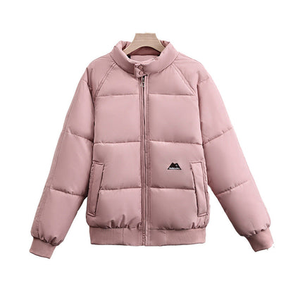 Damen Steppjacke Bomber Stil mit Stehkragen und Rippbündchen