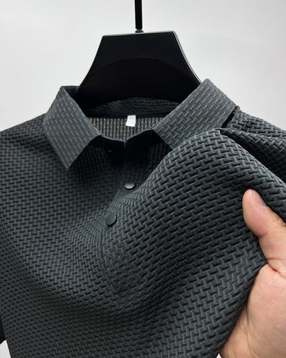 Herren Polohemd mit Strukturmuster – Eleganter Freizeitstil für Sommer, Sport & Alltag
