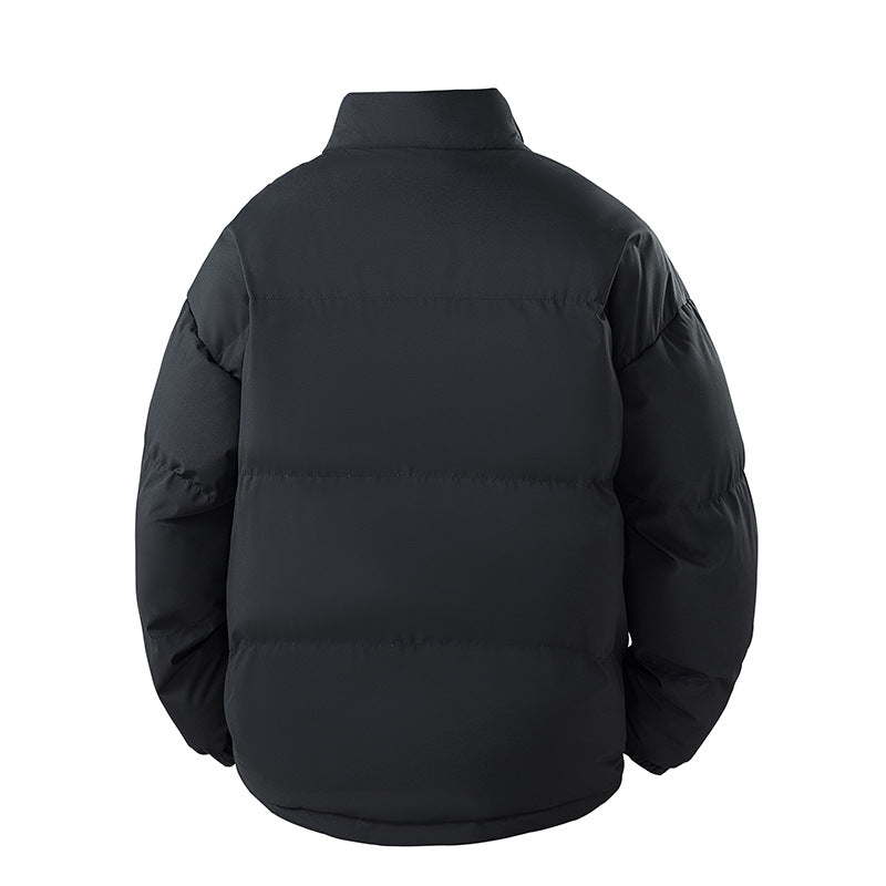Unisex Winter Steppjacke Schwarz mit Stehkragen