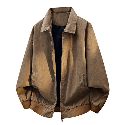 Unisex Jacke mit Kragen Reißverschluss und Rippbündchen