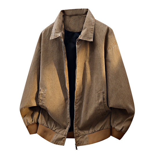 Unisex Jacke mit Kragen Reißverschluss und Rippbündchen