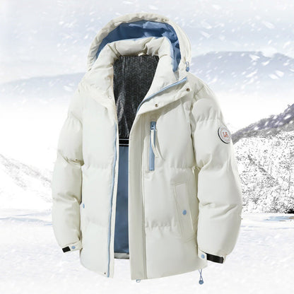 Unisex Winter Steppjacke mit Kapuze – Warm gefütterte Pufferjacke
