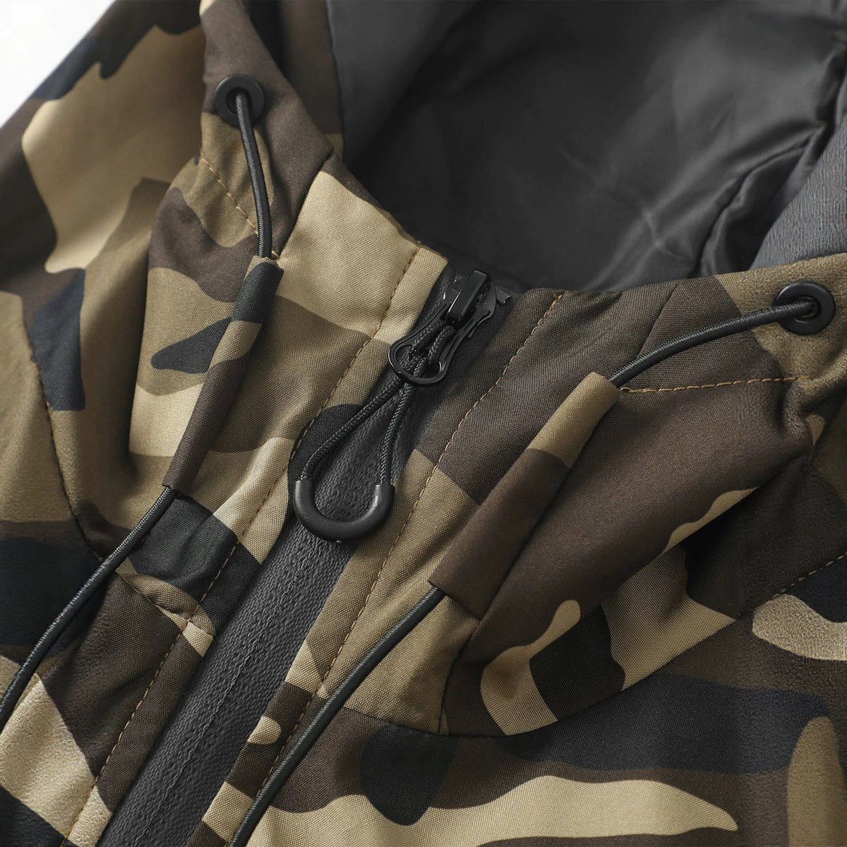 Tarnmuster Outdoor Jacke Herren, Kapuzenjacke mit Reißverschlüssen, Camouflage