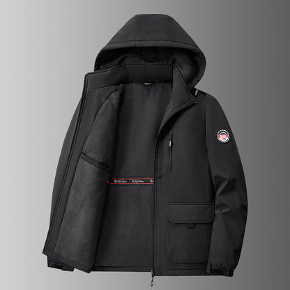 Herren Winterjacke mit Kapuze und Fleecefutter