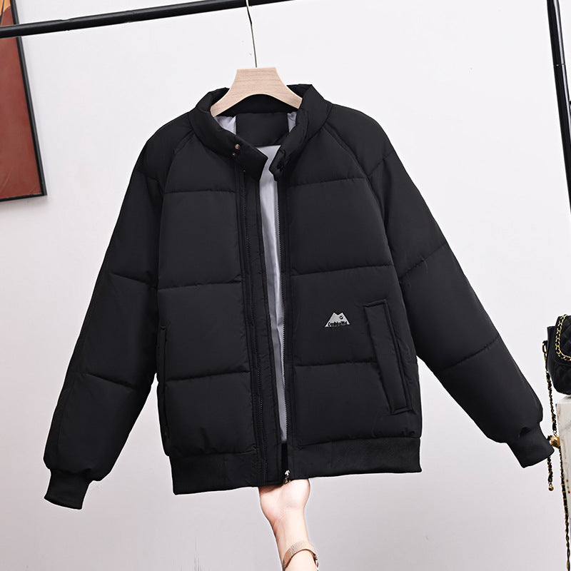 Damen Steppjacke Bomber Stil mit Stehkragen und Rippbündchen