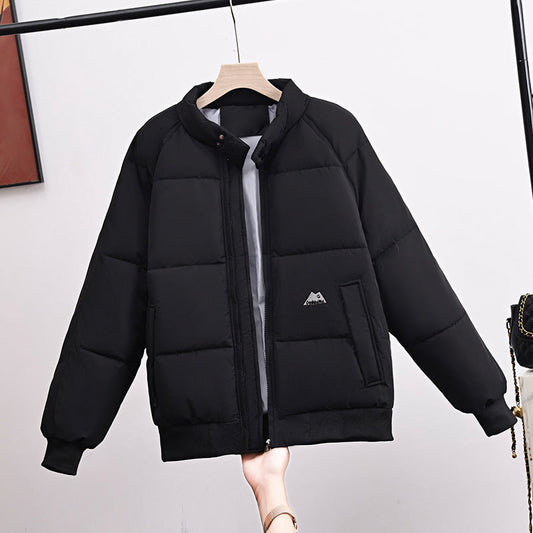 Damen Steppjacke Bomber Stil mit Stehkragen und Rippbündchen