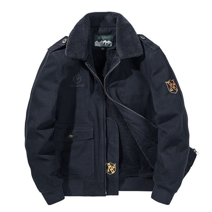 Herren Winterjacke Bomberjacke mit Teddyfutter Olivgrün