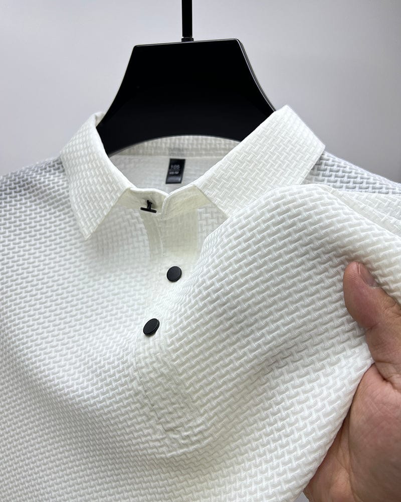 Herren Polohemd mit Strukturmuster – Eleganter Freizeitstil für Sommer, Sport & Alltag