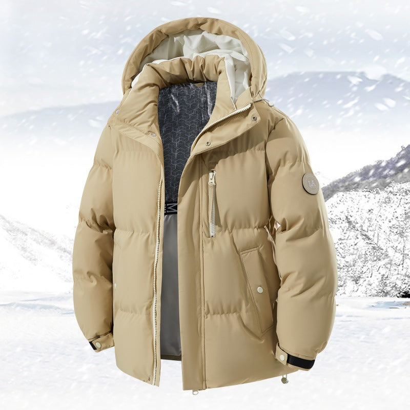 Unisex Winter Steppjacke mit Kapuze – Warm gefütterte Pufferjacke