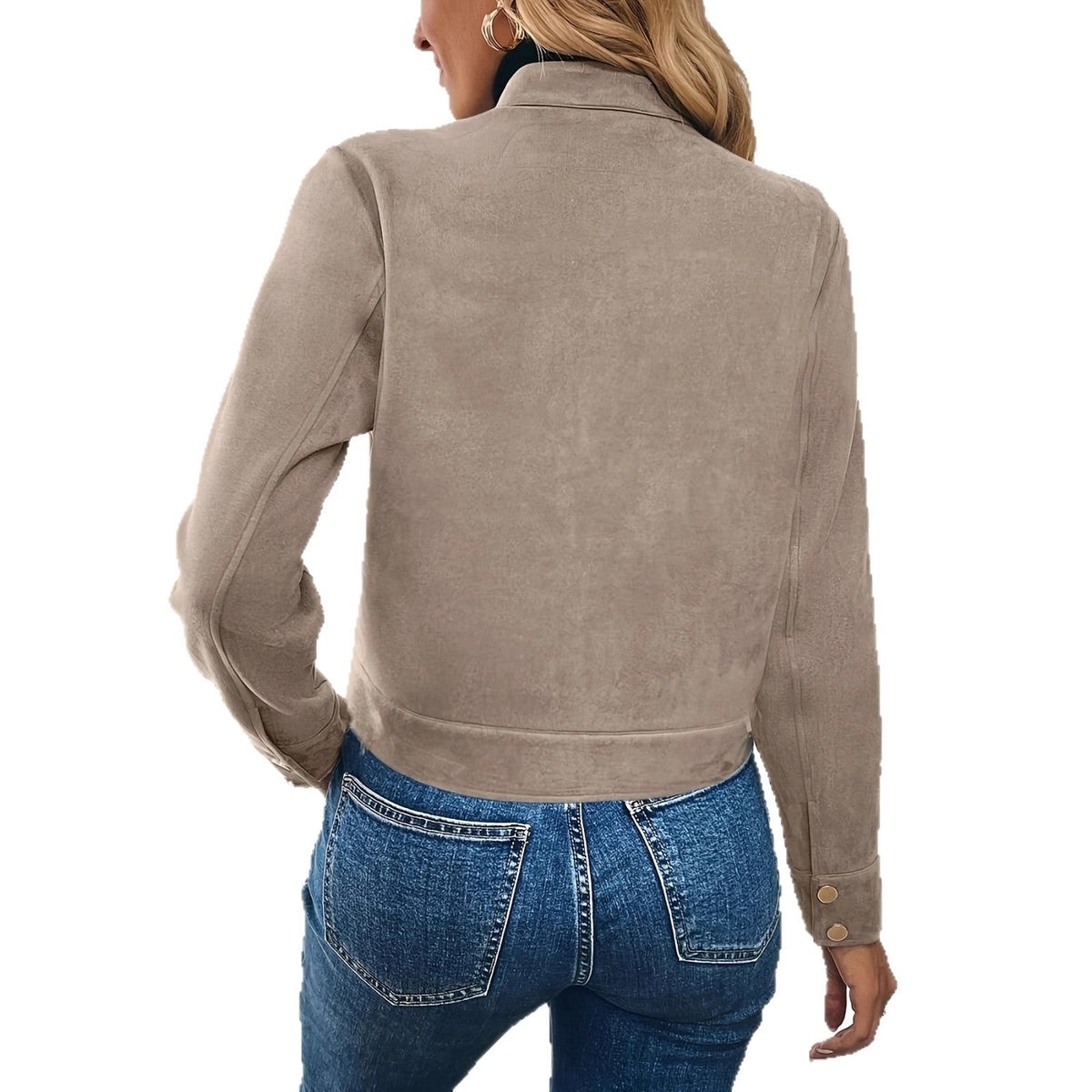 Damen Kurzjacke mit Reißverschluss und Klappentaschen