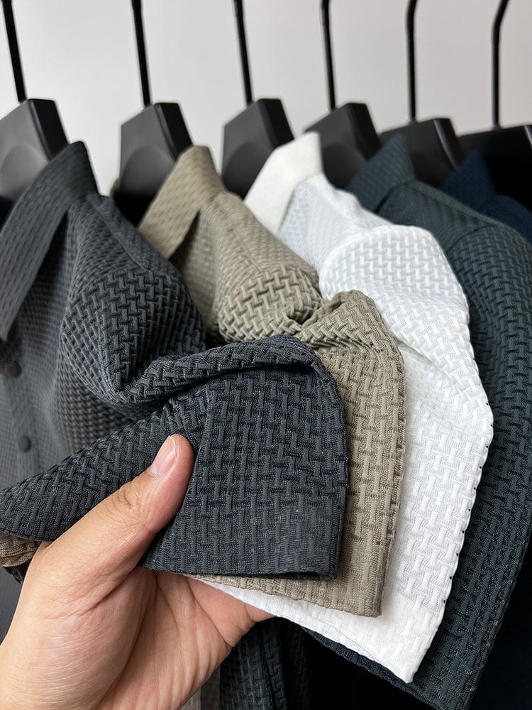 Herren Polohemd mit Strukturmuster – Eleganter Freizeitstil für Sommer, Sport & Alltag