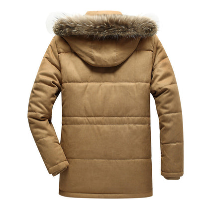 Herren Winterparka mit abnehmbarem Kunstfellkragen und weichem Futter
