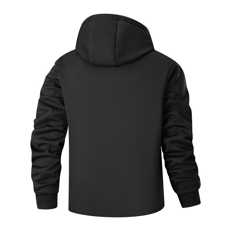 Herren Kapuzenjacke mit Reißverschluss und Plüschfutter