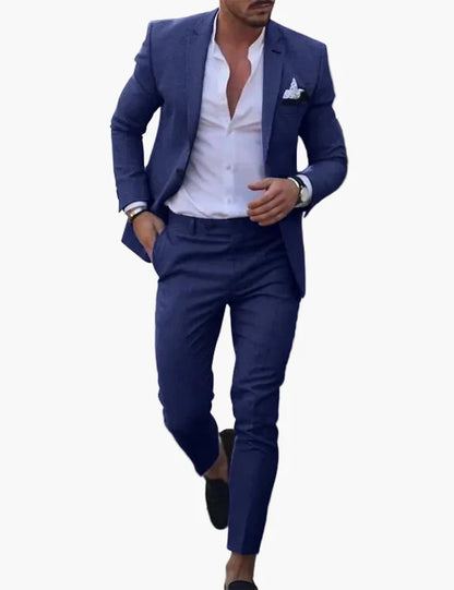 Herren Sommer Anzug Modern Slim Fit – Eleganter 2-teiliges Set für festliche Anlässe und Hochzeiten